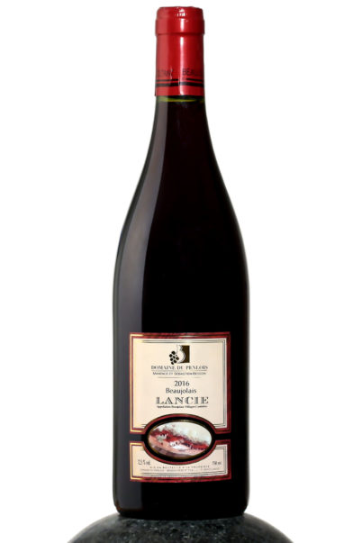 bottle of Domaine du Penlois Beaujolais Lancie 2016 wine