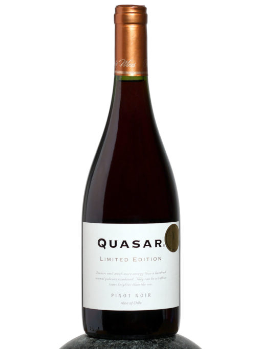 bottle of Quasar Pinot Noir wine