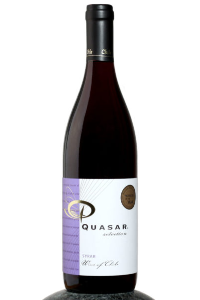 bottle of Quasar Syrah wine