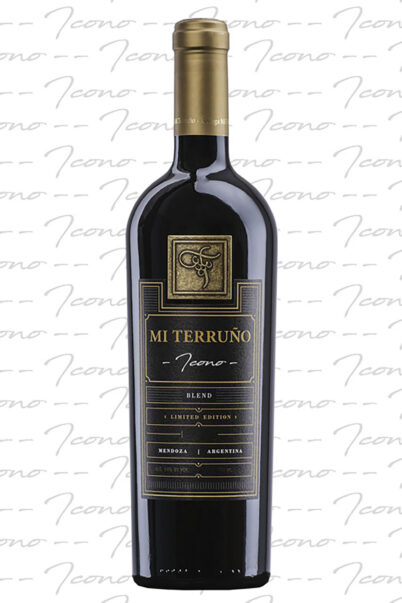 a bottle of Mi Terruño Icono argentinian red wine