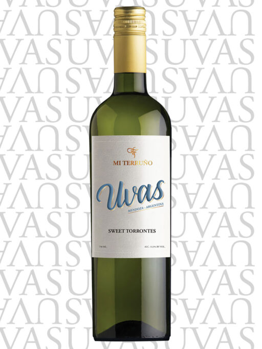 a bottle of Mi Terruño 'sweet torrontes' Argentinian white wine
